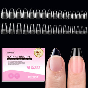 Beetles Flat-X front packaging showing full 320-piece kit and shape benefits