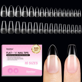 Beetles Flat-X front packaging showing 320-piece almond coffin set for easy selection