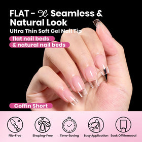 Beetles Gel Polish side profile highlighting flat-x arc for flush fit