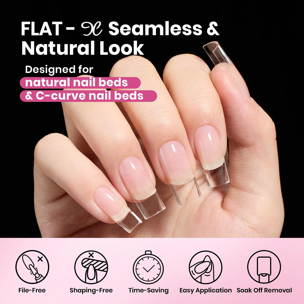 beetles flat-x side profile demonstrating flat fit for low-arched nails