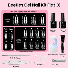 beetles size swatch laid out with 16 sizes for quick, accurate selection