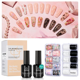 Beetles foil glue kit contents with varied foil stickers for creativity