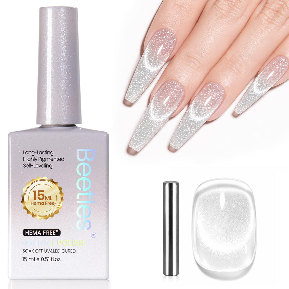 beetles bottle front view showing lunar silk silver polish and easy-use benefit