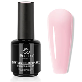 beetles front bottle pink rubber base showing label and shade benefit fast application