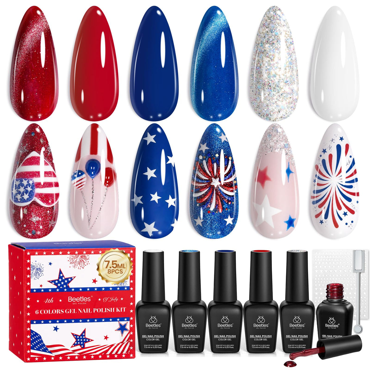 beetles front box packaging showing patriotic gift-ready set and benefit of presentation