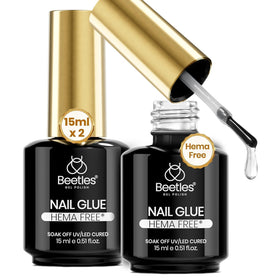 beetles gel polish front label on two 15ml bottles shows product identity and capacity benefit