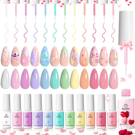 Beetles front packaging showing 12 liner gel polish bottles and colors for easy selection