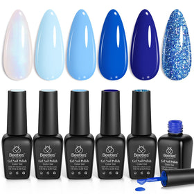 Beetles Gel Polish front packaging showing six Aquarius Holy Water bottles and branding for gift presentation