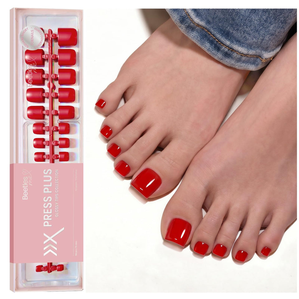 Beetles Gel Polish front packaging showing Cherry Rouge toe tips and quantity benefit