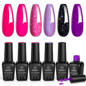 beetles front packaging showing six colorful gel polish bottles and gift-ready display