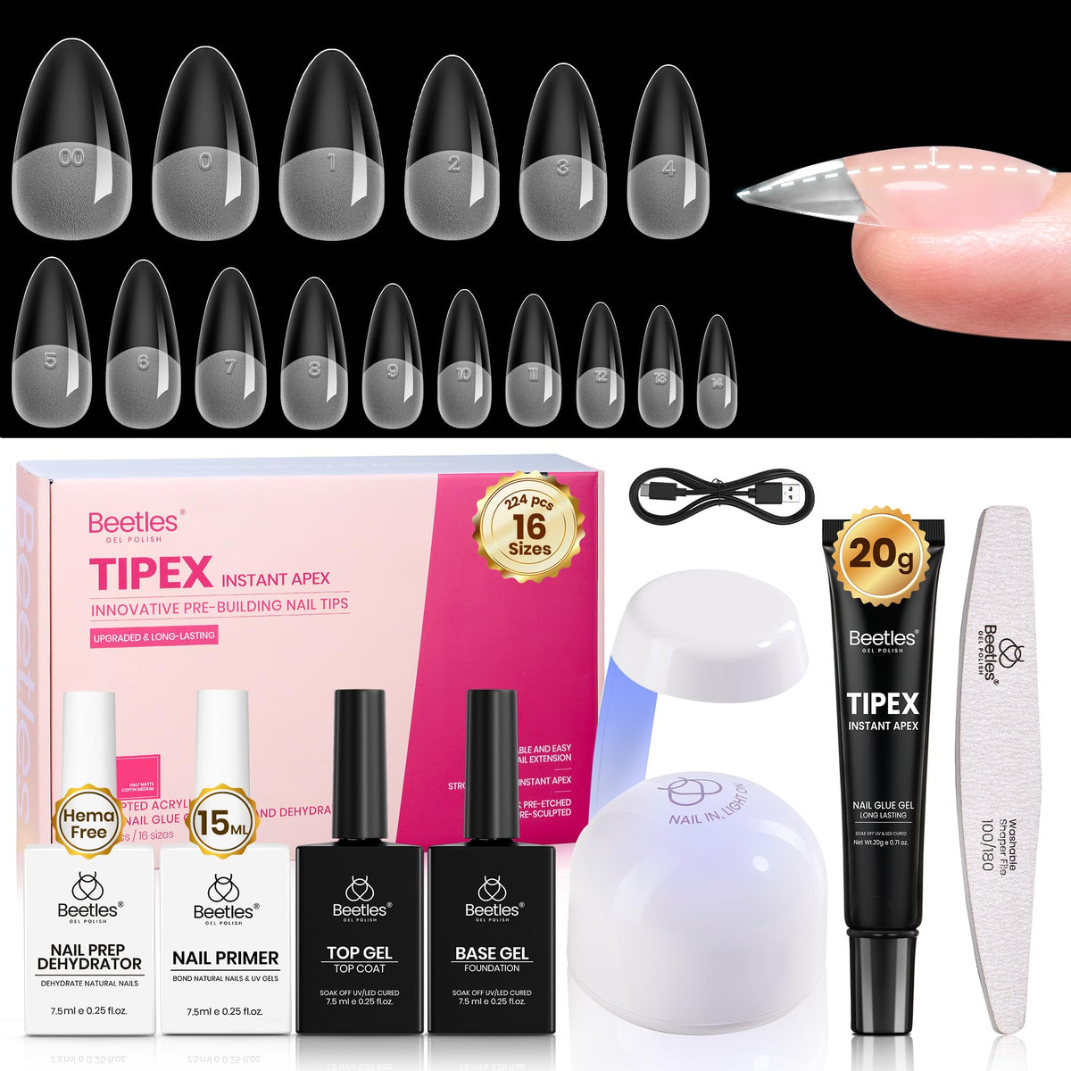 Beetles Gel Polish front packaging showing full all-in-one kit and contents for convenience