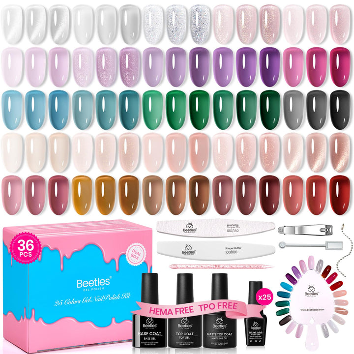 Beetles Gel Polish front packaging showing compact kit and colors, ideal for gifting