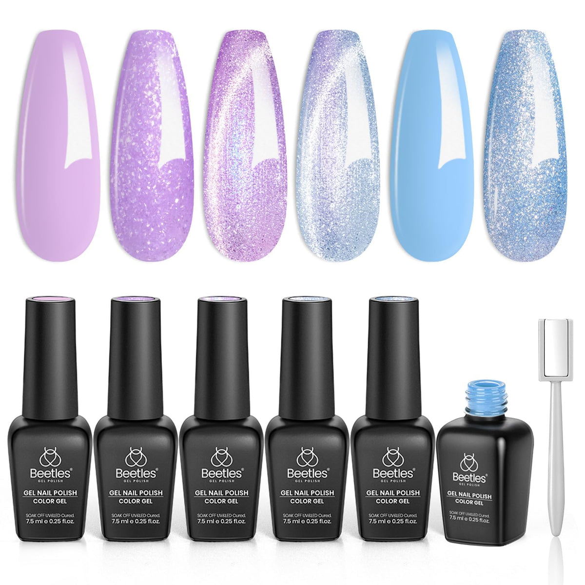 beetles gel polish front packaging six bottles gift-ready presentation