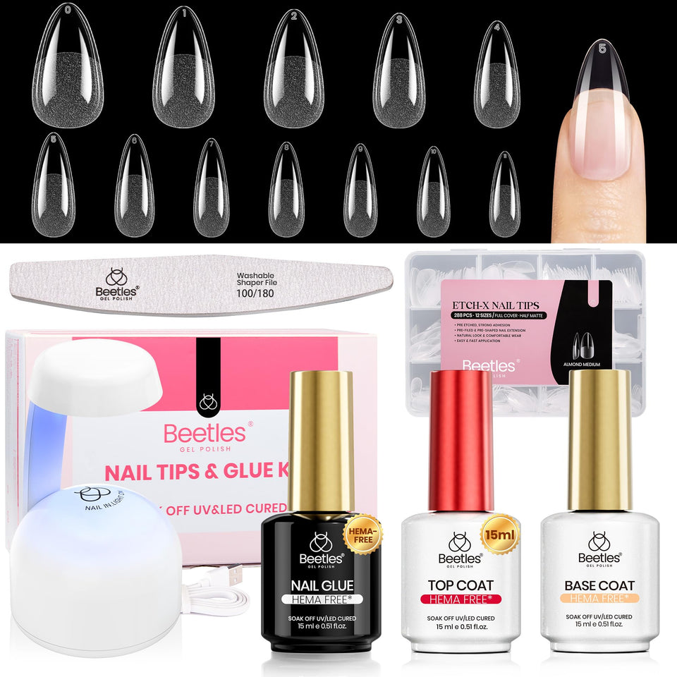 beetles gel polish front packaging showing full Etch-X kit benefits