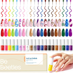 Beetles front packaging showing 20 colorful gel liners for varied designs