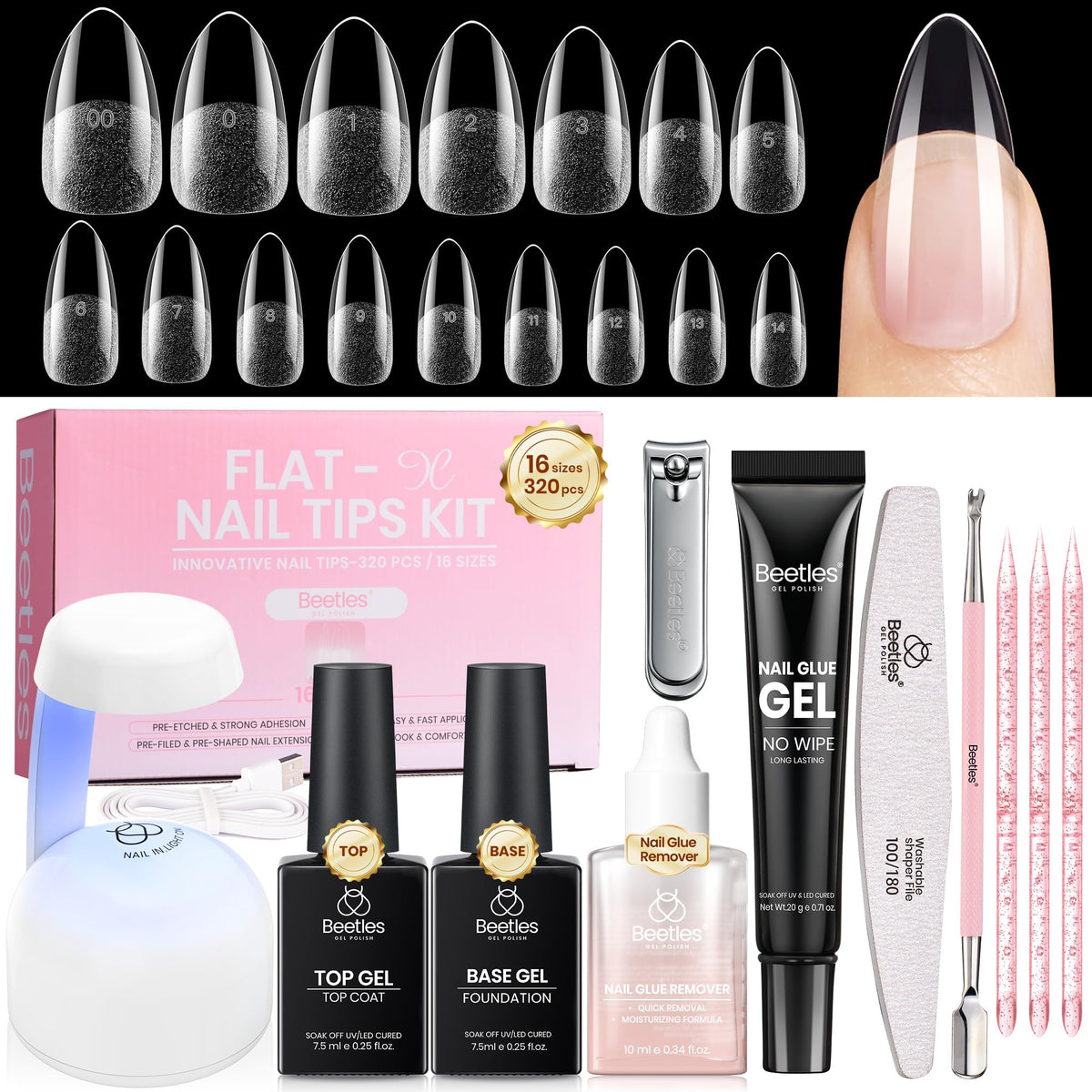 Beetles Gel Polish front packaging showing full kit and benefits