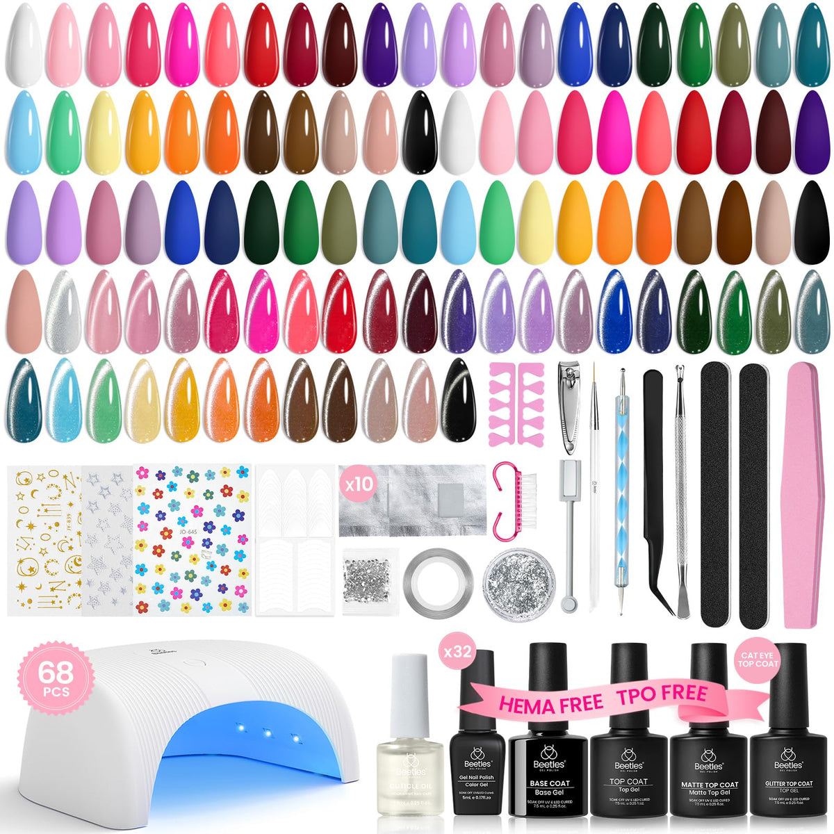 beetles Gel Polish front packaging showing full kit benefits