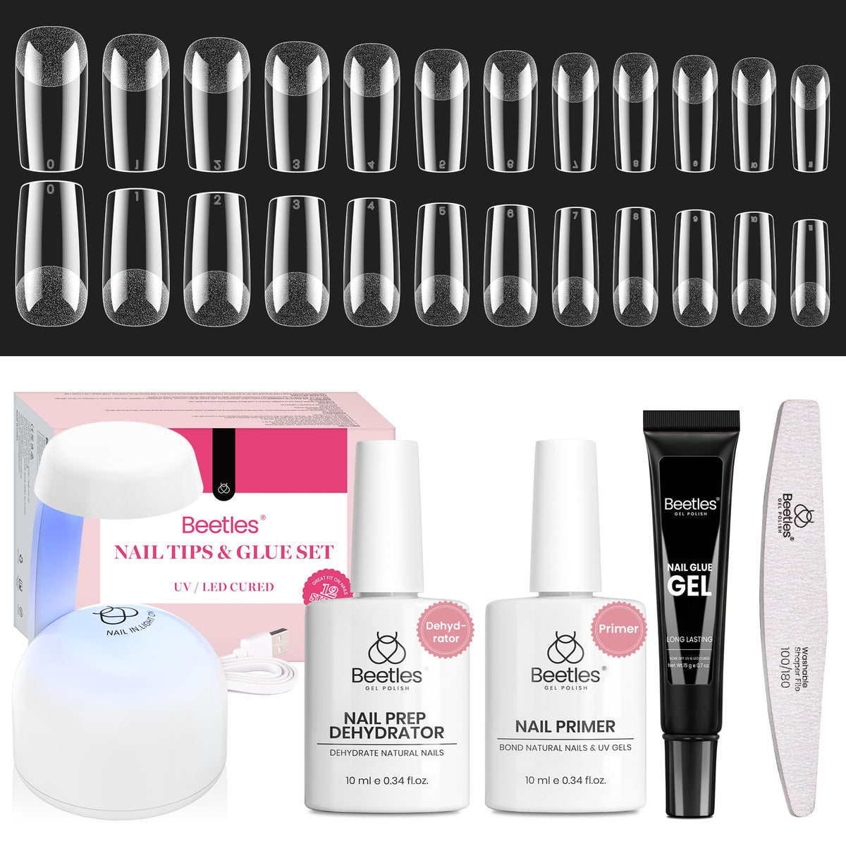 Beetles front packaging showing complete gel nail kit benefits