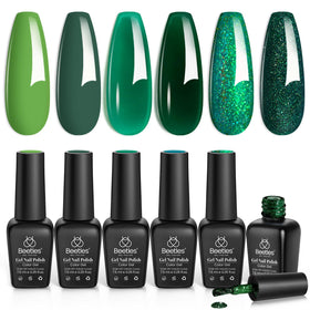 beetles front packaging green set showing all six bottles and box for quick selection