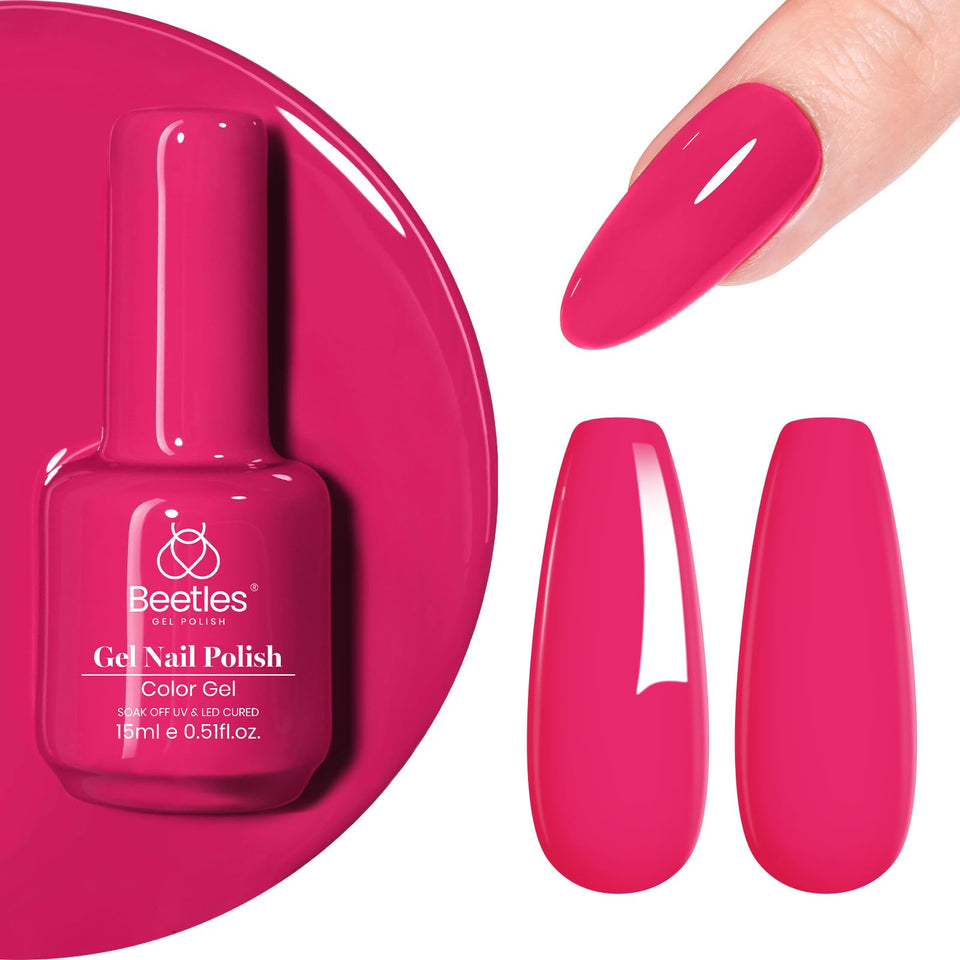 Beetles front packaging showing hot tulip pink bottle and brand