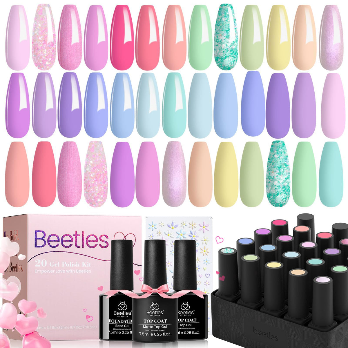 beetles front packaging pastel set showing full kit and value