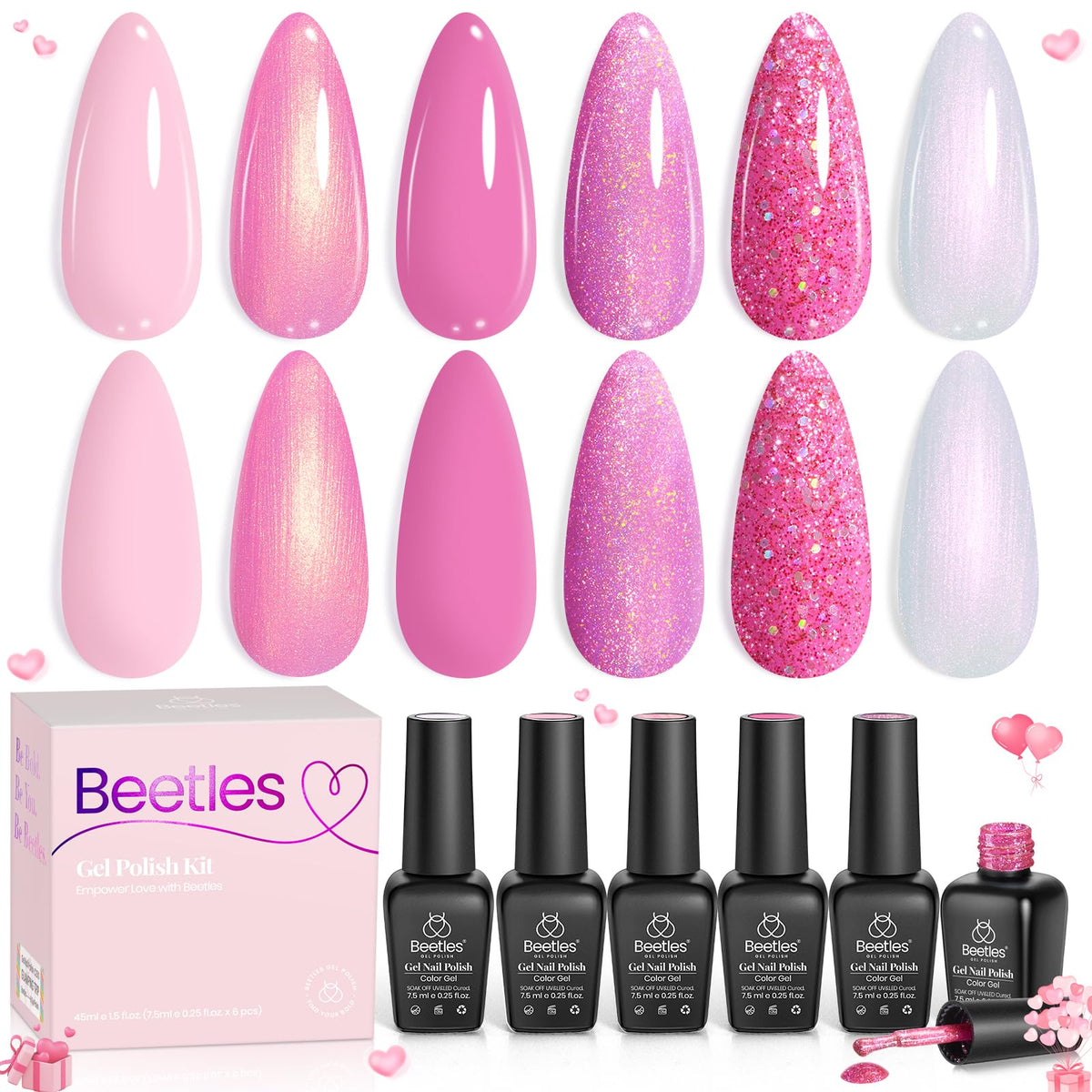 beetles front packaging showing set and pink tones, great starter kit