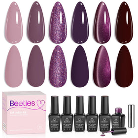 beetles front packaging showing six purple gel bottles and magnet for gift-ready appeal