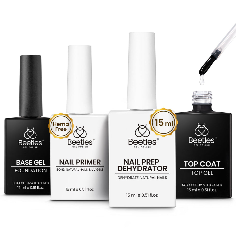 beetles front packaging set showing four bottles and organized layout benefit: clear product overview