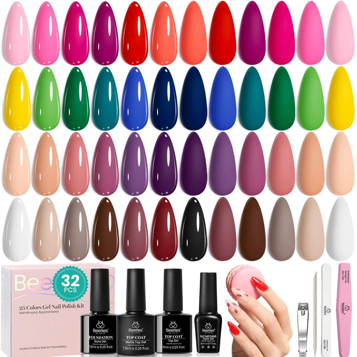 beetles front packaging showing full 25-color set and box as gift