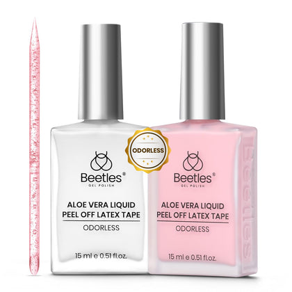 beetles gel polish front packaging showing two 15ml bottles and benefits