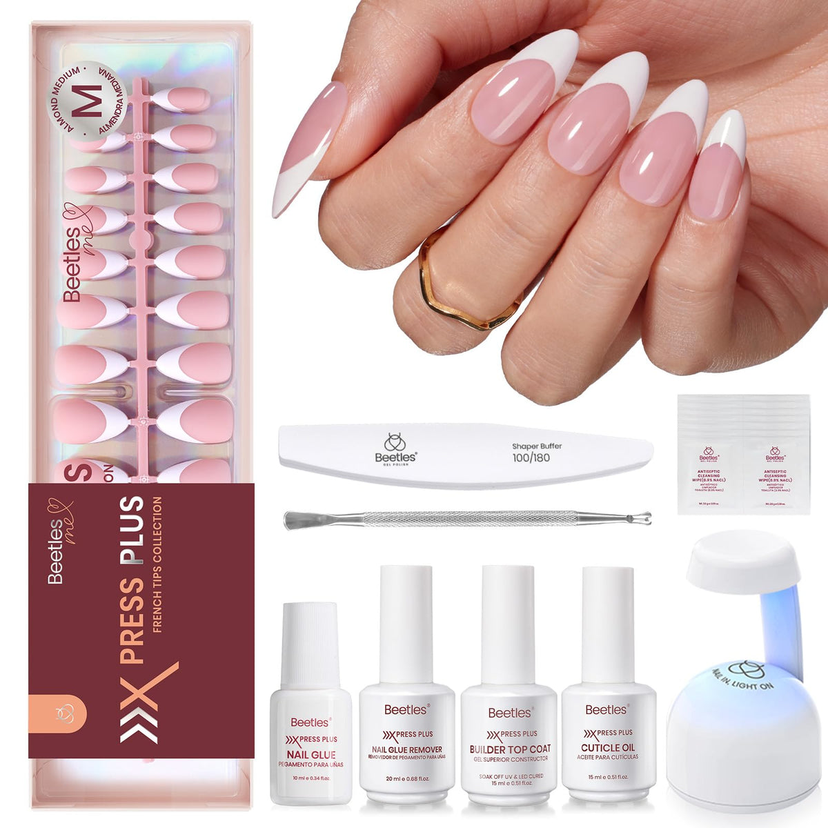 beetles gel polish front packaging showing full kit and benefits