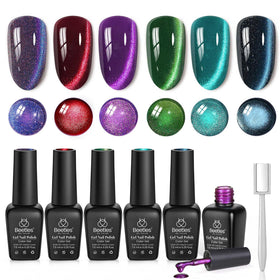 beetles front packaging showing six chameleon gel polish bottles and magnet for versatile looks
