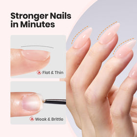 beetles gel polish applied and sculpted apex demonstrating strength benefit
