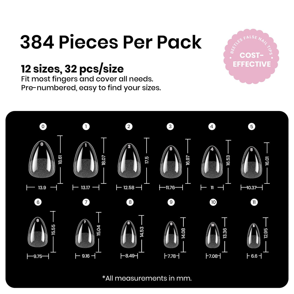 Clear Beetles tips ready for gel polish or nail art creating a smooth canvas