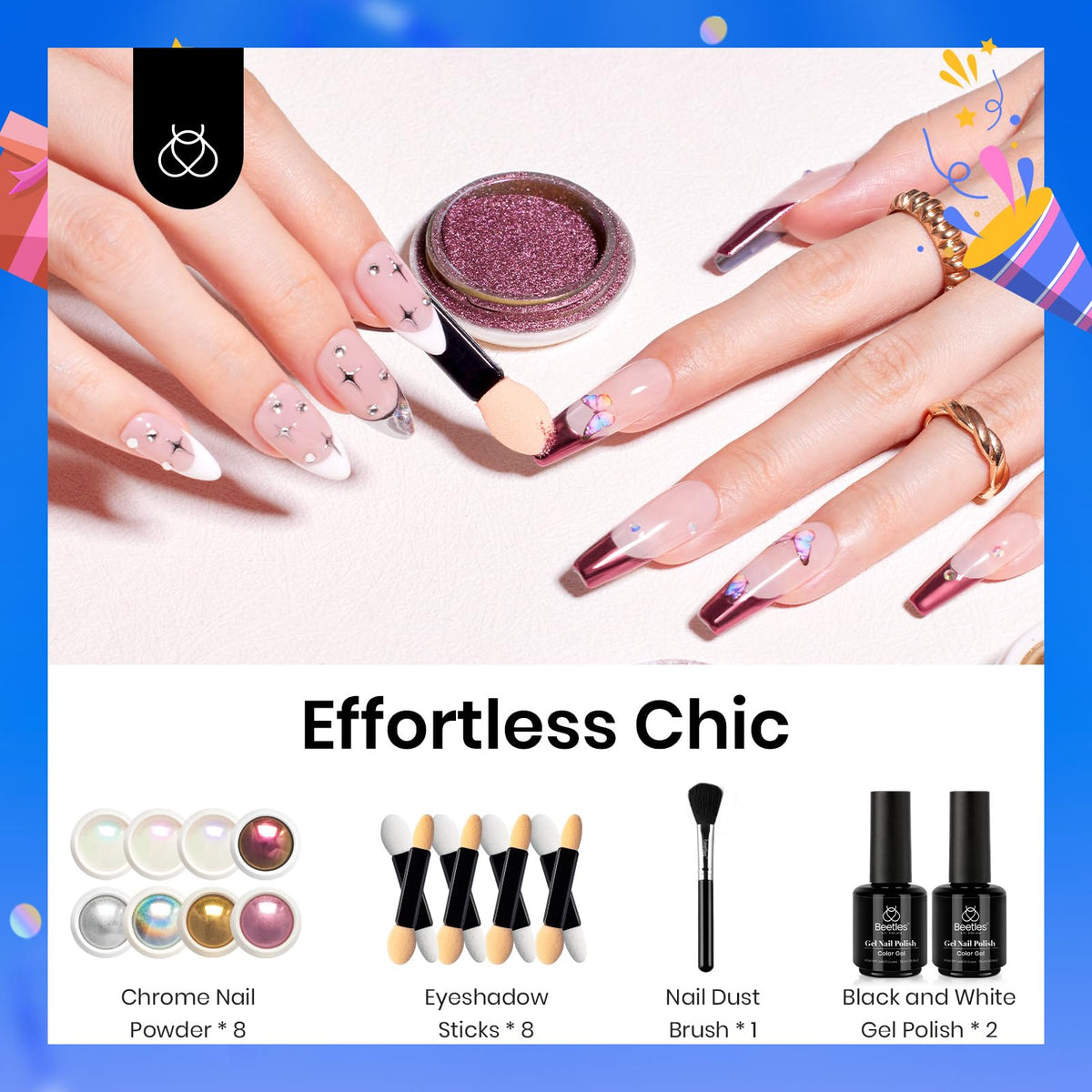 beetles Gel Polish black and white gel bottles highlighting base contrast benefit