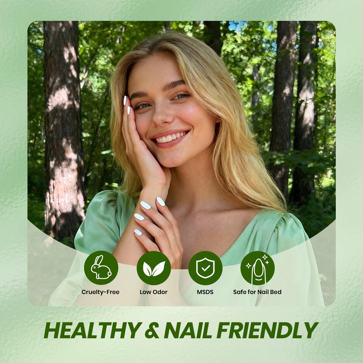 Beetles cured gel on nails with glossy finish showing durable high-shine result benefit