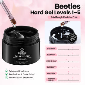 Beetles Gel Polish applying builder gel to a nail for precise sculpting benefit