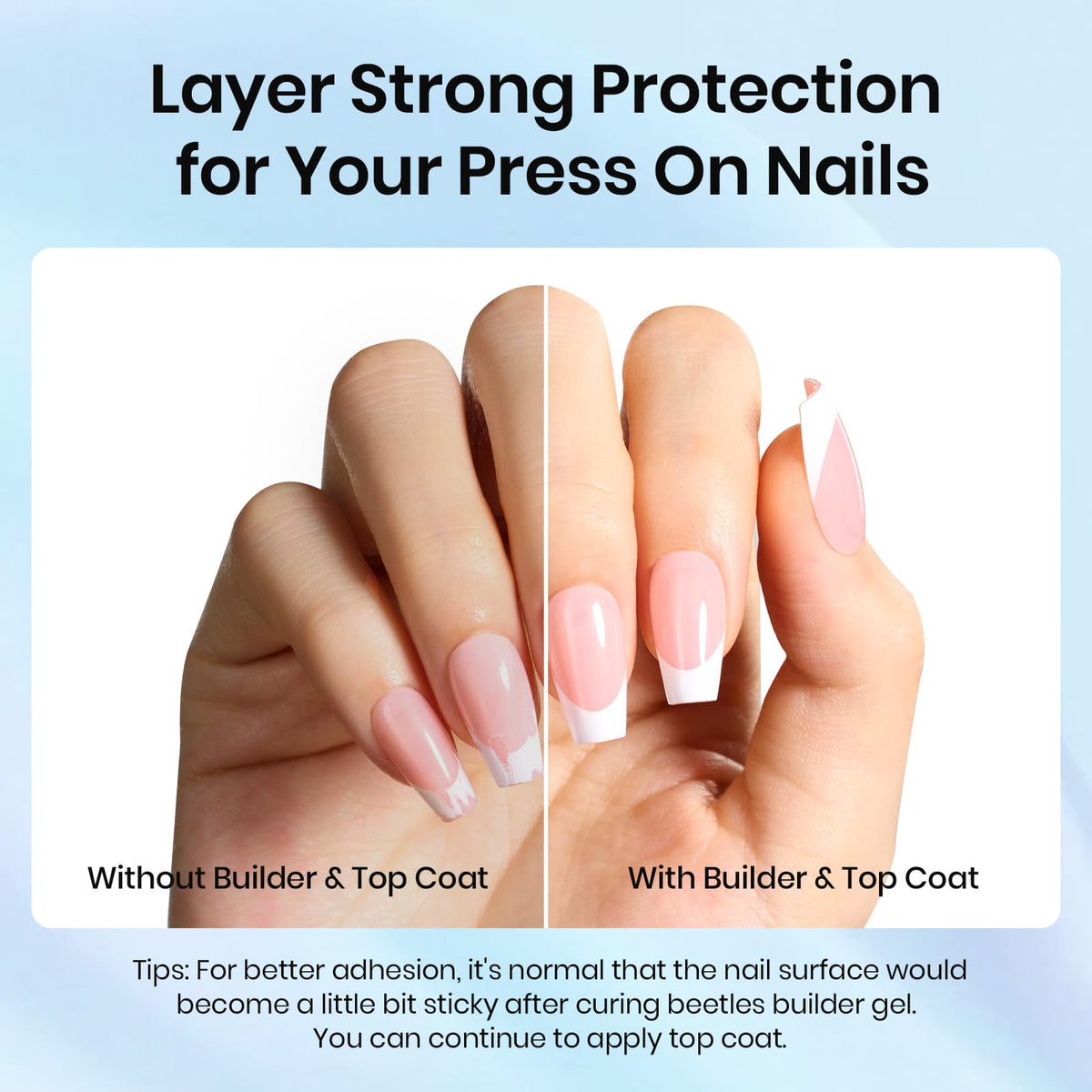 beetles Gel Polish gel being sculpted on nail to show extension and smoothing benefit