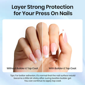 beetles Gel Polish gel being sculpted on nail to show extension and smoothing benefit