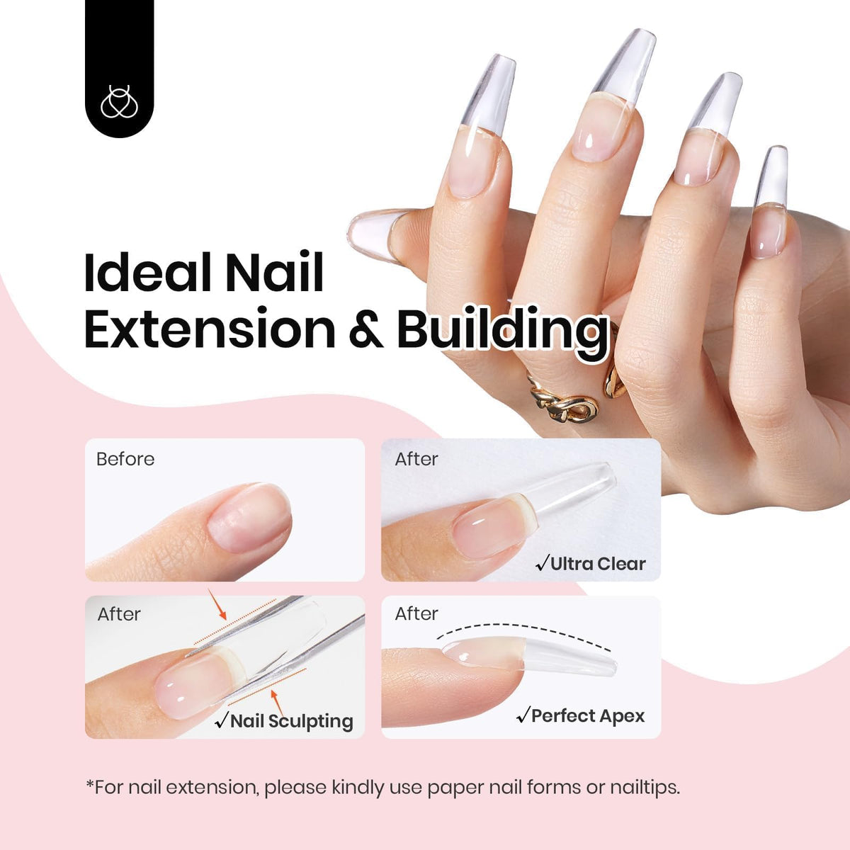 beetles gel on nail form during sculpting action showing application benefit: creates instant apex