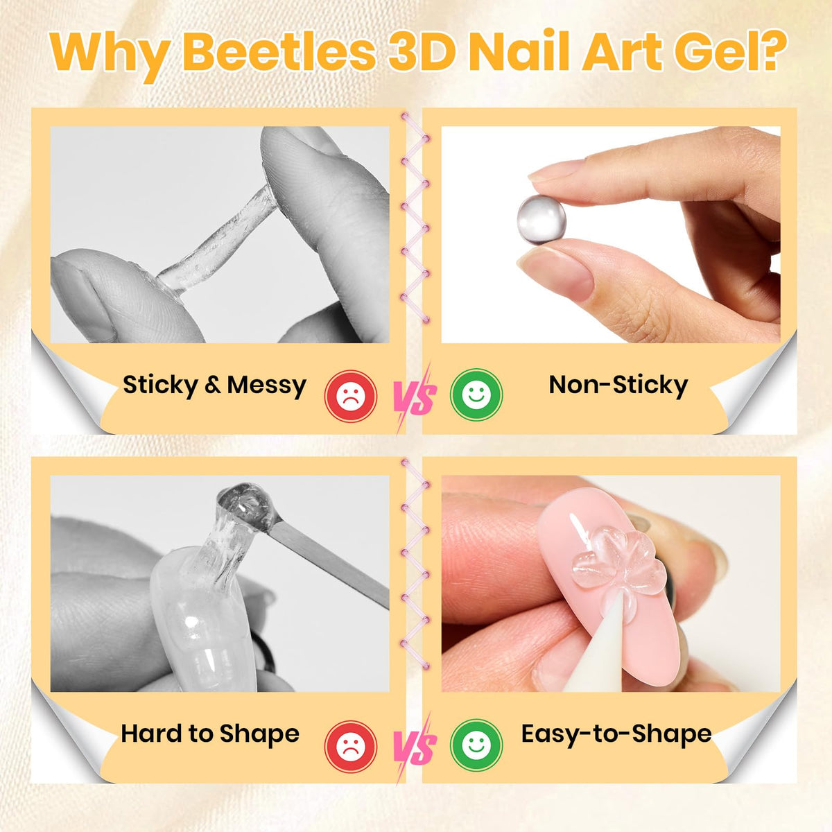 Beetles Gel Polish finished 3D nail samples pastel playland showcasing decorative options
