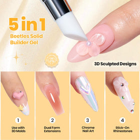 Beetles Gel Polish clear gel texture close-up demonstrating non-sticky sculpting control