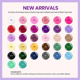 Beetles wide color array flatlay displaying 32 shades for outfit matching