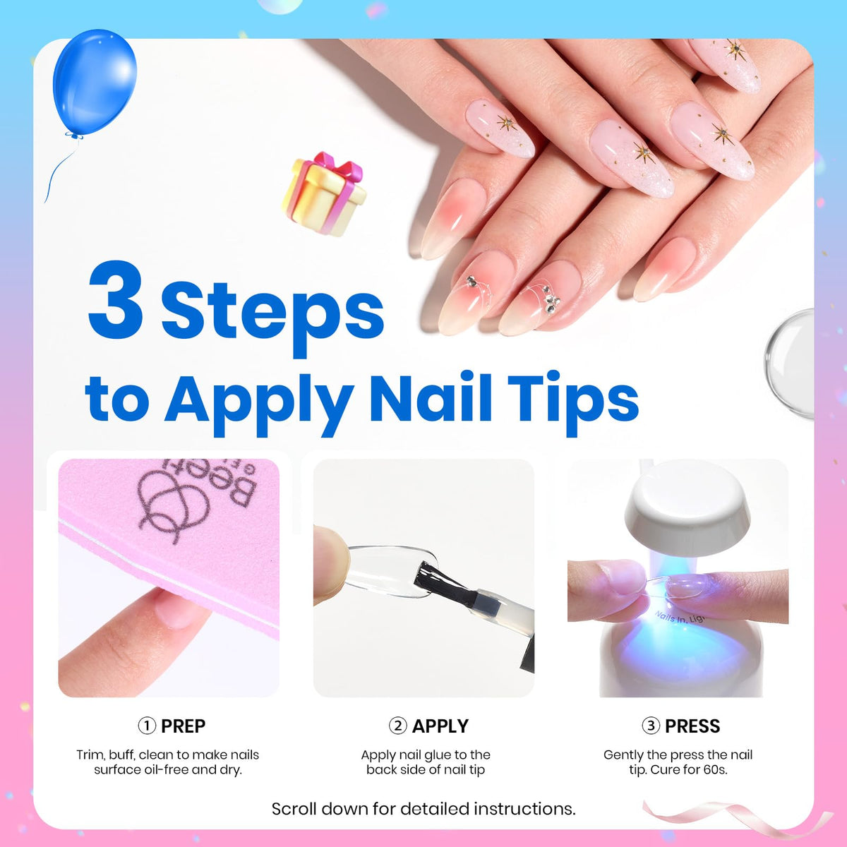 beetles Gel Polish cured glossy finish on a false nail, high-shine result