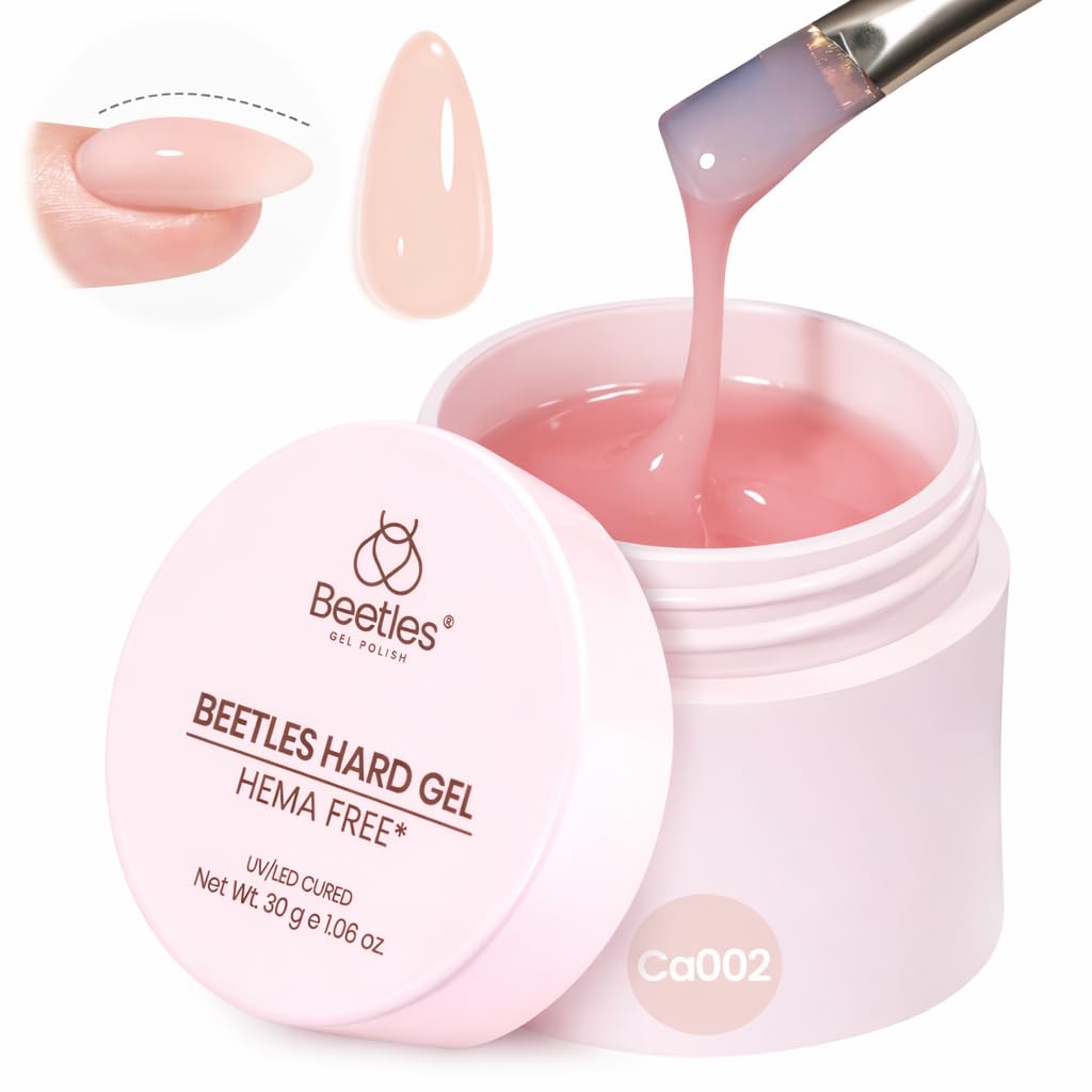 Beetles Gel Polish jar front view showing jelly nude builder gel benefits