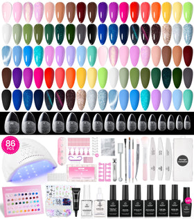 beetles gel polish front packaging with 45 colors and tools for complete at-home kits