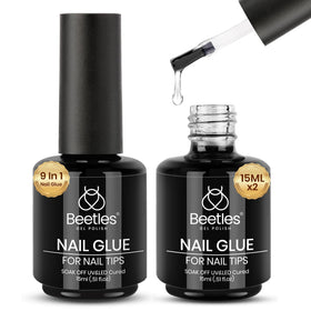 beetles Gel Polish front packaging showing two 15ml bottles and kit benefits