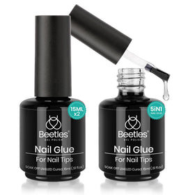 beetles gel polish front packaging showing dual 15ml bottles and kit benefit