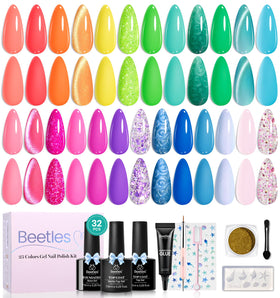 Beetles Gel Polish front packaging showing full 25-color kit benefits