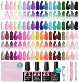 Beetles Gel Polish front packaging showing full 36-color kit and tools for instant setup